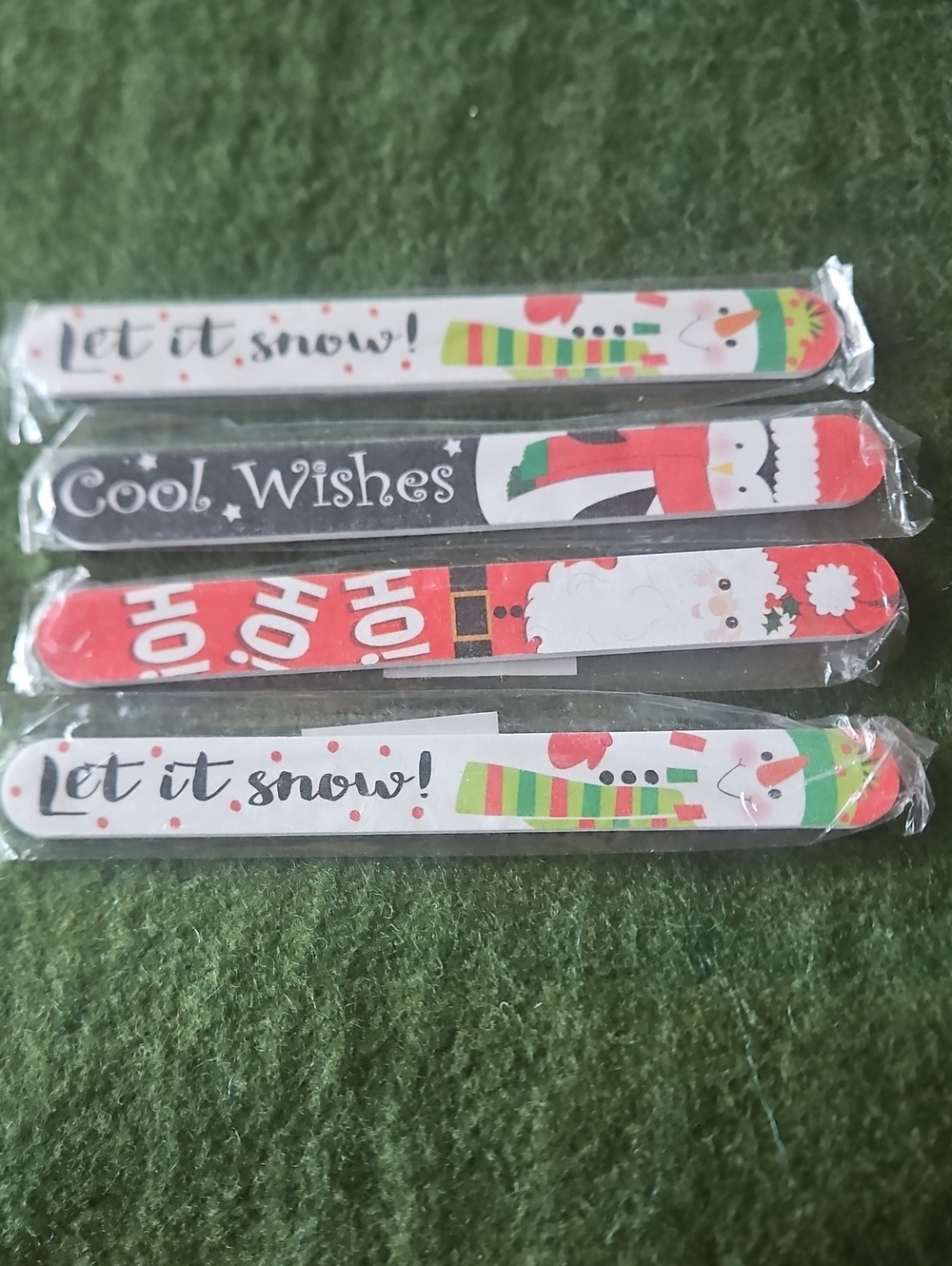 Holiday Nail Files Set - Festive Red, White, Green Designs